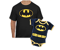 Conjunto Camisetas para Bebé y Papá Batman