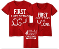 Camisetas de navidad Familia First christmas 