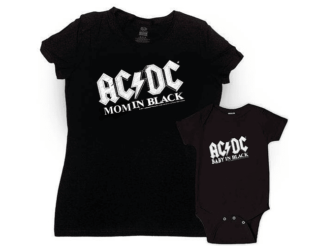  camisetas para Mamá y bebe AC/DC