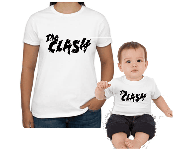  camisetas para Papá o Mamá y bebe The Clash baby monster