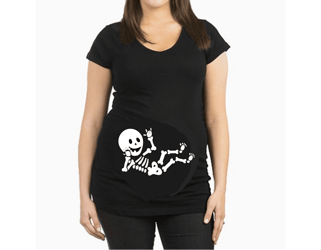 Camiseta De Mujer Embarazada Huesitos Baby Monster