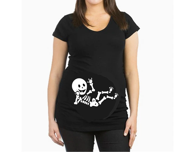 Mujer Embarazada Camiseta Huesitos Baby Monster