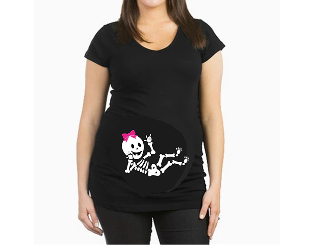 Mujer Embarazada Camiseta Huesitos Baby Monster