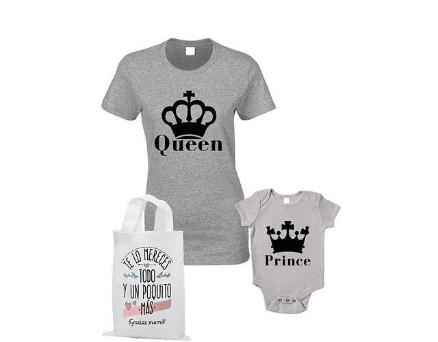 camiseta mama bebe Queen and Prince 