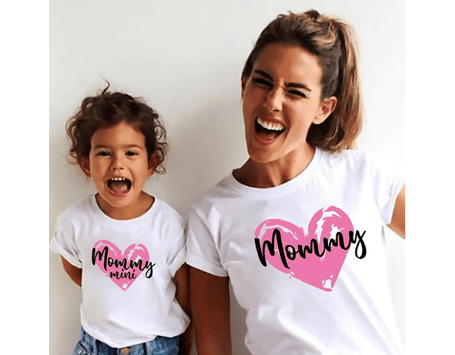 Descuidado Sociable Camion pesado Conjunto de camisetas para mamá e hija Mommy mommy mini