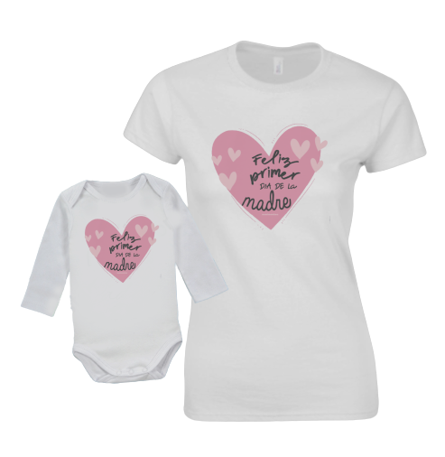 conjunto de camiseta y body Feliz primer día de las madres