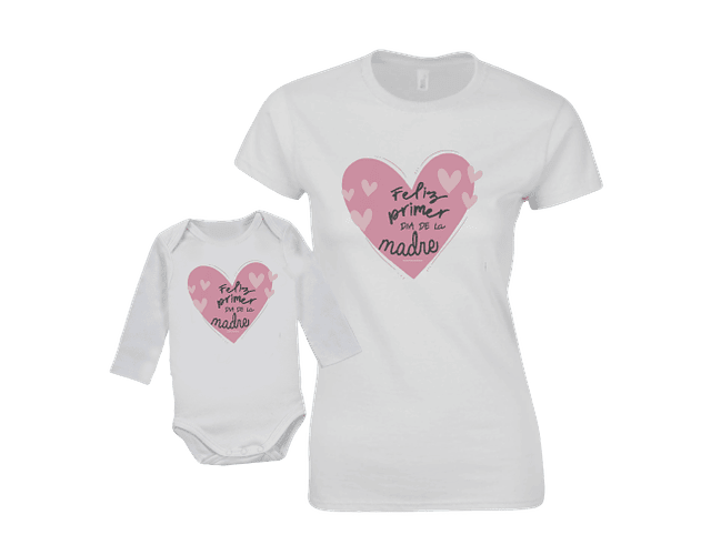 conjunto de camiseta y body Feliz primer día de las madres 