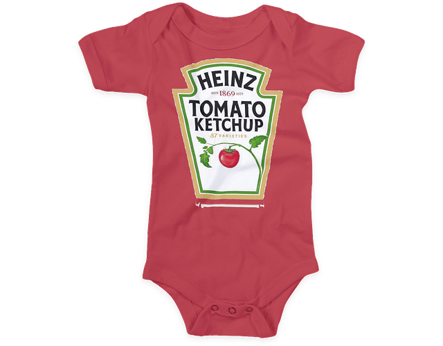 Ropa Para Bebe Body Bodie salsa de tomate, mayonesa y mostaza