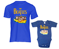  camisetas para Papá y bebe The Beatles yellow submarine