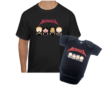  camisetas para Papá y bebe Metallica south park baby monster