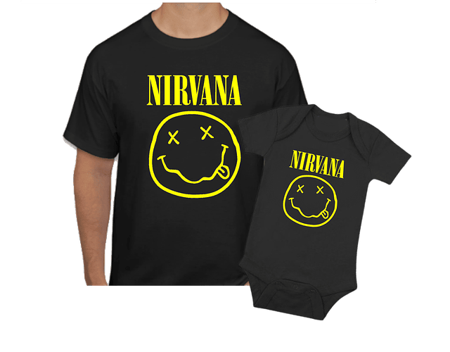  camisetas para Papá y bebe Nirvana Baby Monster