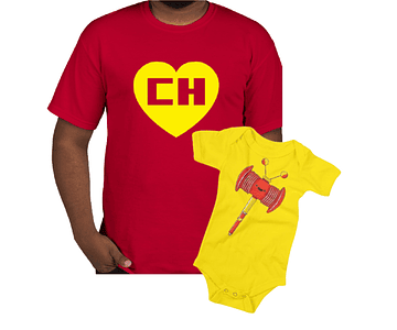  camisetas para Papá o mamá y bebe chapulin colorado