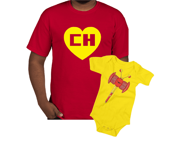  camisetas para Papá o mamá y bebe chapulin colorado