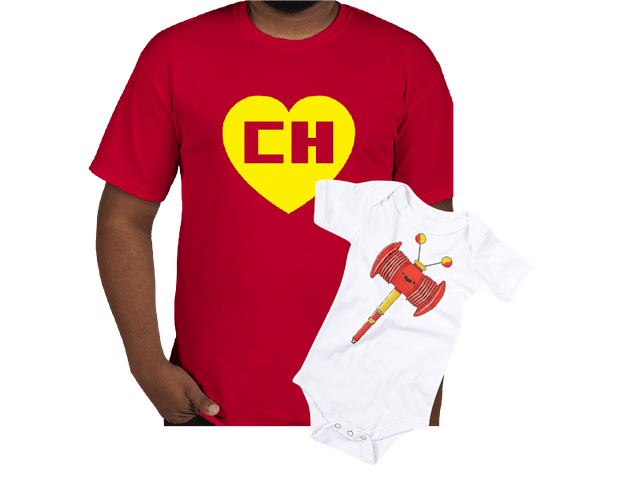  camisetas para Papá o mamá y bebe chapulin colorado