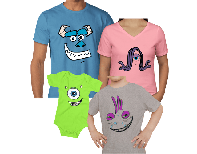 Halloween  camisetas para Mamá  papá y bebe Familia Monster inc