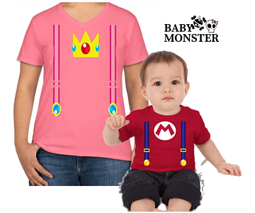 Halloween camisetas para toda la Familia Mario bross
