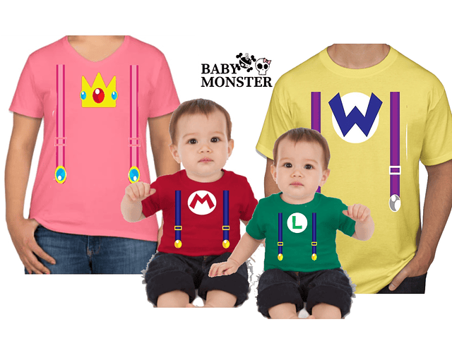 camisetas de mario bros para familia | Baby Monster