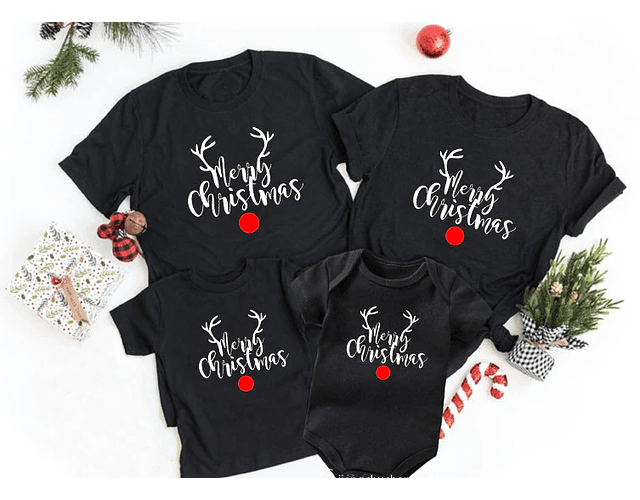 Camisetas de navidad Familia merry chritsmas Oferta Online