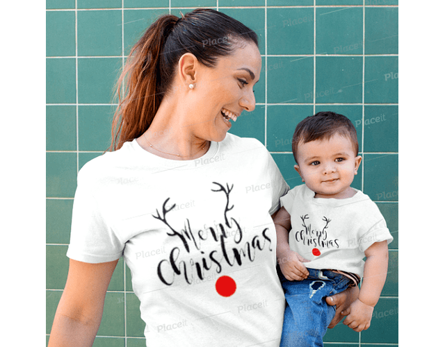 Camisetas de navidad Familia merry christmas