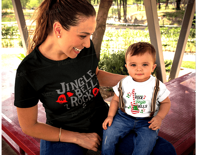Camisetas de navidad Familia jingle bell rock Oferta Online 