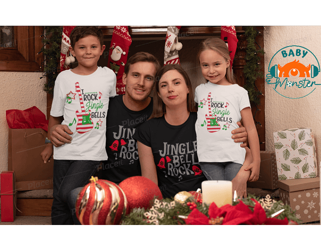 Camisetas de navidad Familia jingle bell rock Oferta Online 