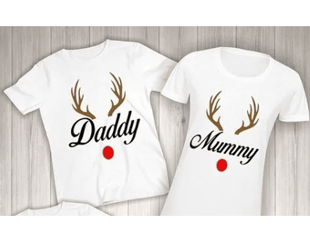 Camisetas de Navidad Familia Renos Navidad - ¡Con Nombres Personalizados! 