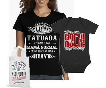 camiseta para familia rock papa mama e hijo regala kit para familia 