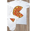 camisetas familia personalizada papá, mamá y bebe pizza