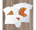 camisetas familia personalizada papá, mamá y bebe pizza