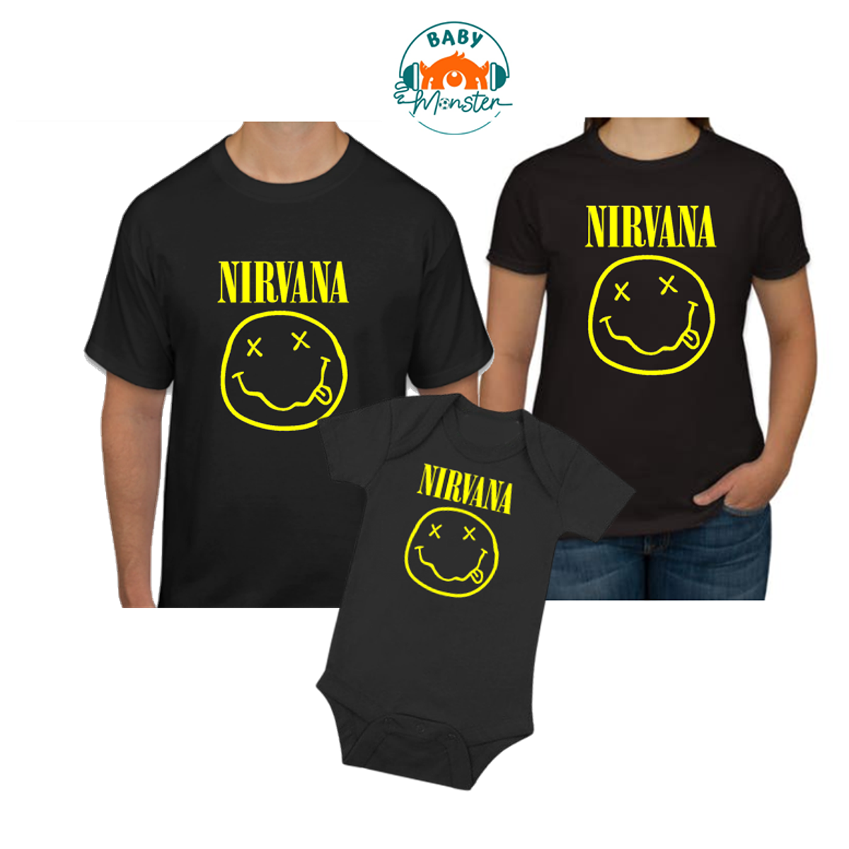 camisetas para familia Nirvana Baby Monster