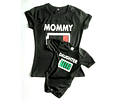 Conjuto de camisetas para mama y bebe low batery