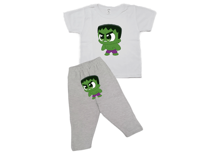Conjunto de Ropa de Bebé Hulk camiseta y pantalon