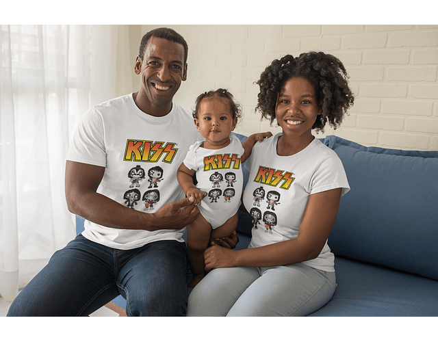 Conjunto de camisetas para familia kiss