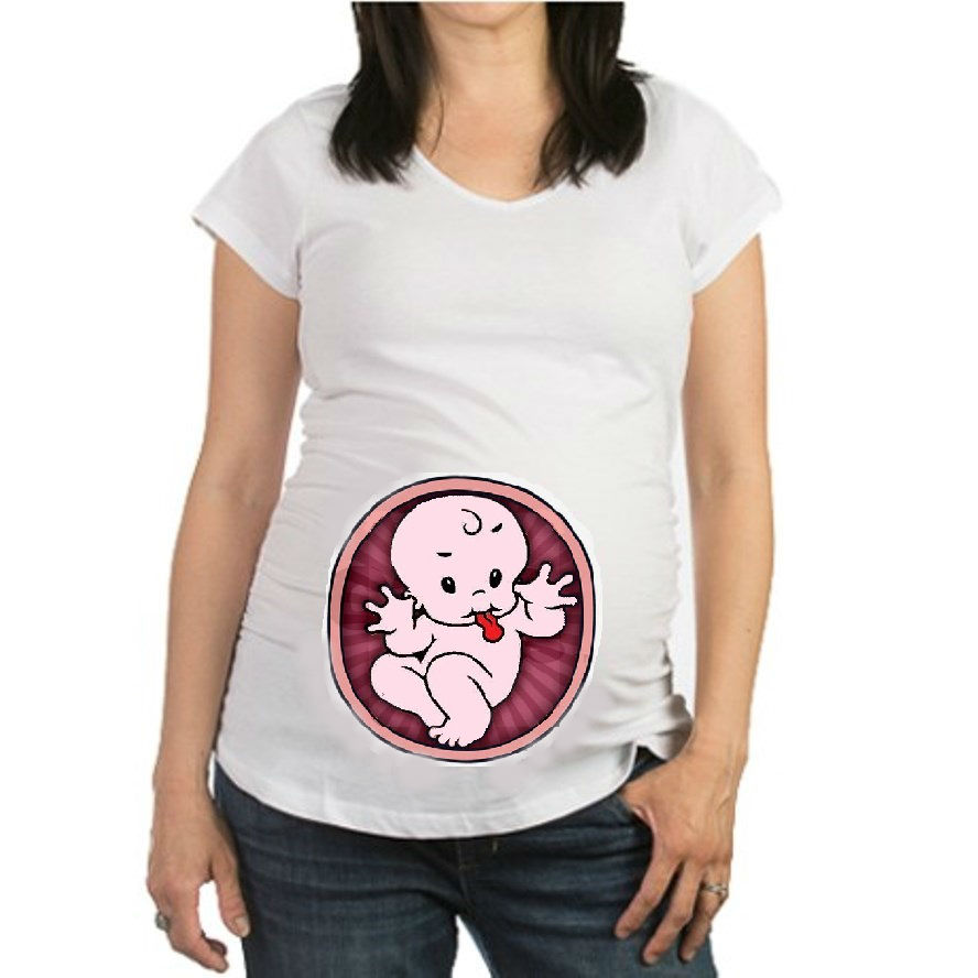 Camiseta De Mujer Embarazada Moderna Baby Monster