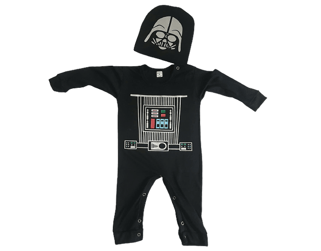 Pijama Enterizo Darth Vader Star Wars con Gorro Baby Monster: El Lado Oscuro de la Comodidad