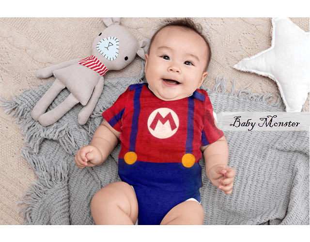 Conjunto mario bross body y gorro: ¡Aventura Te Espera!