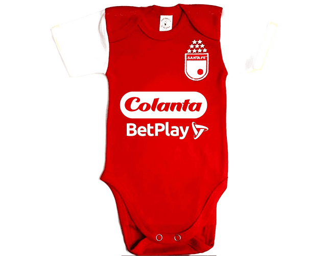 Body Bebé Fútbol Santafé con Nombre VALDÉS y Número 11
