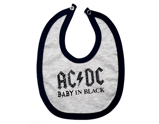 Babero AC/DC para Bebé  ¡Protección con Estilo para tu Pequeño Rockero!