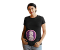 Mujer Embarazada Camiseta Moderna Baby Monster