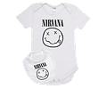 Conjunto Body y Babero Ropa para Bebé Rock Nirvana 