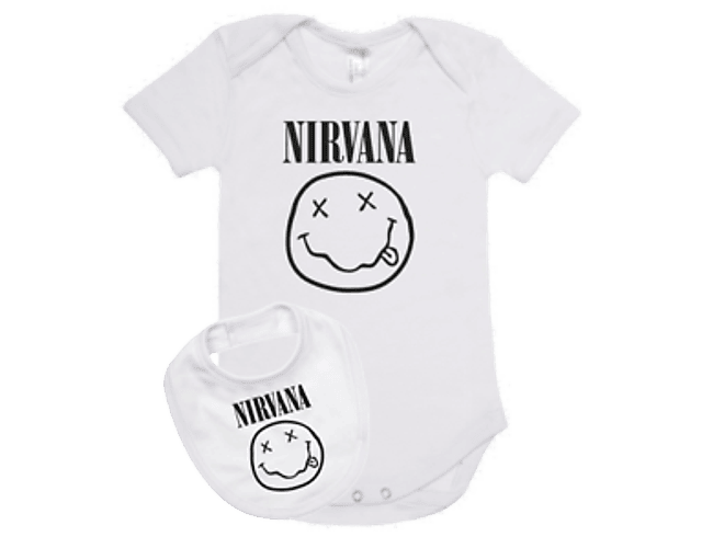 Conjunto Body y Babero Ropa para Bebé Rock Nirvana 