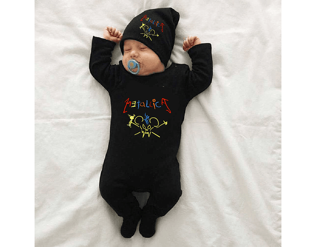 Pijama de Bebé con diseño Rock de Metallica crayola | Baby