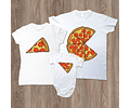 camisetas familia personalizada papá, mamá y bebe pizza