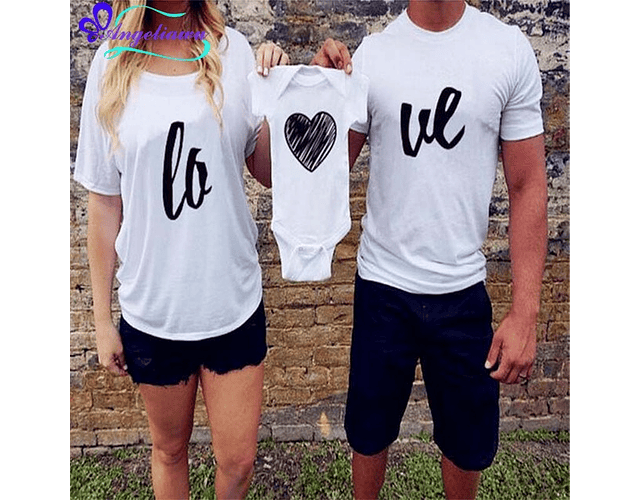 Conjunto de Camisetas LOVE para Mamá, Papá y Bebé