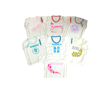 Set semanario para niña rock 7 Camisetas Multicolor