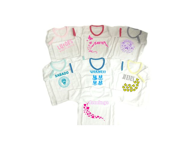 Set semanario para niña rock 7 Camisetas Multicolor