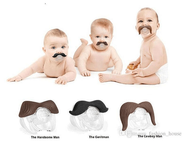 Novelty Funny Mustache Baby Boy Girl Infant silicone Pacifier Orthodontic Dummy Beard Nipples BY0000