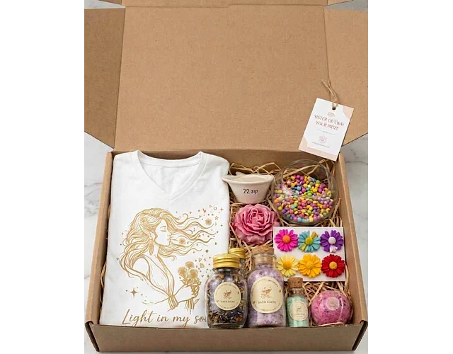 Kit Resplandor de Mamá – Caja Regalo con Camiseta y Spa en Casa | vishuda essentia