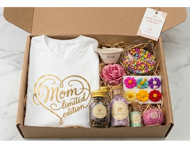 Kit Resplandor de Mamá – Caja Regalo con Camiseta y Spa en Casa | vishuda essentia