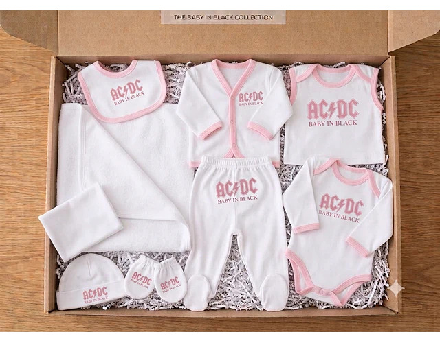 Primera Muda Bebé AC/DC – Set 9 Prendas | Baby Monster